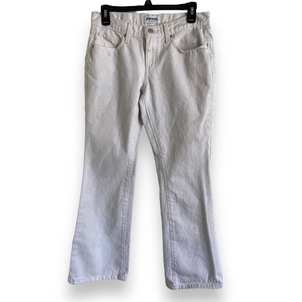 RSQ Womens Jeans Sz 26 White‎ Low Rise Flare Denim 100% Cotton
